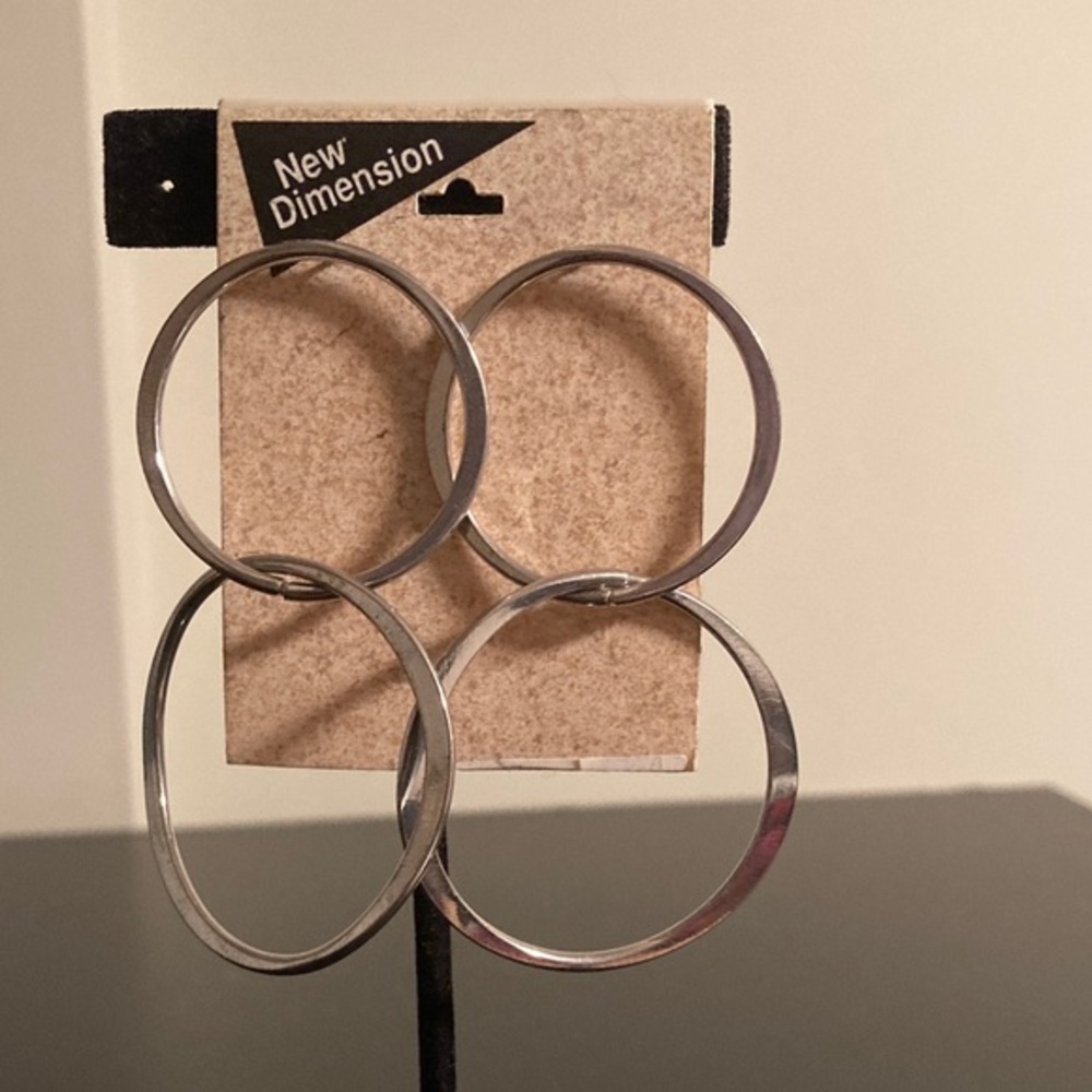 Silver Multi-Hoop Drop Earrings
